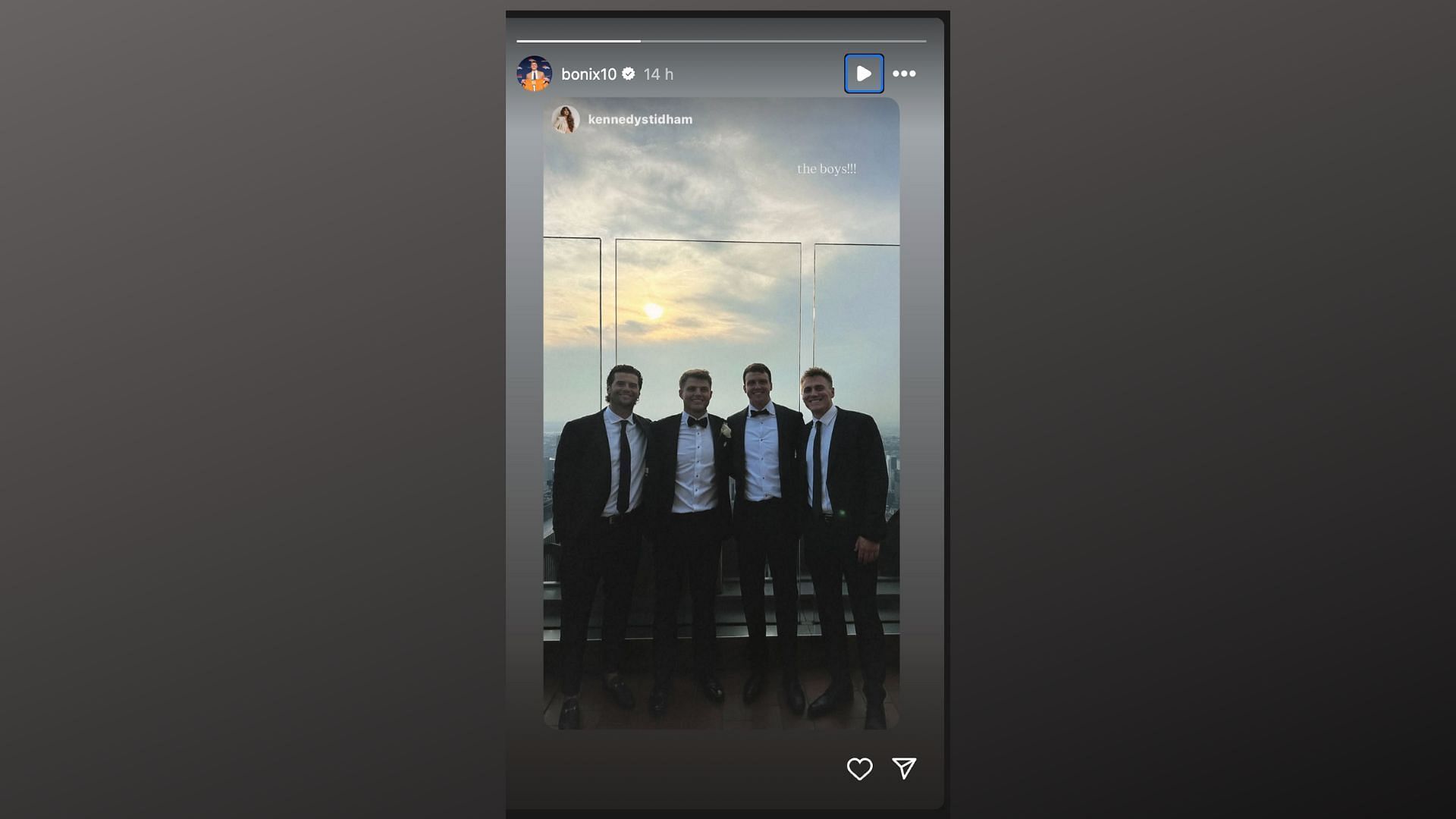 Bo Nix IG Story featuring Jarrett Stidham and Zach Wilson